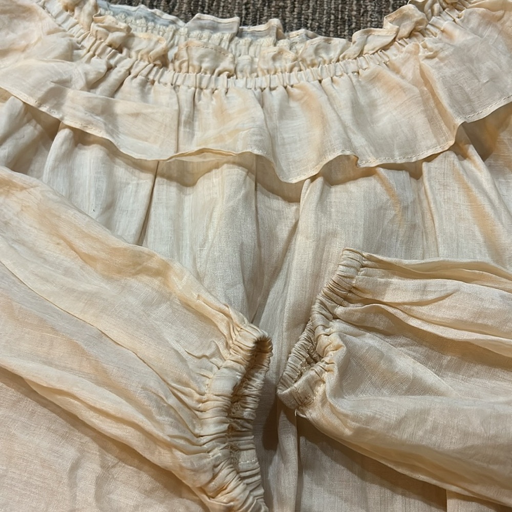 DISSH Iggy Butter Frill Long Sleeve Ramie Top Size 6 - Picture 5 of 9